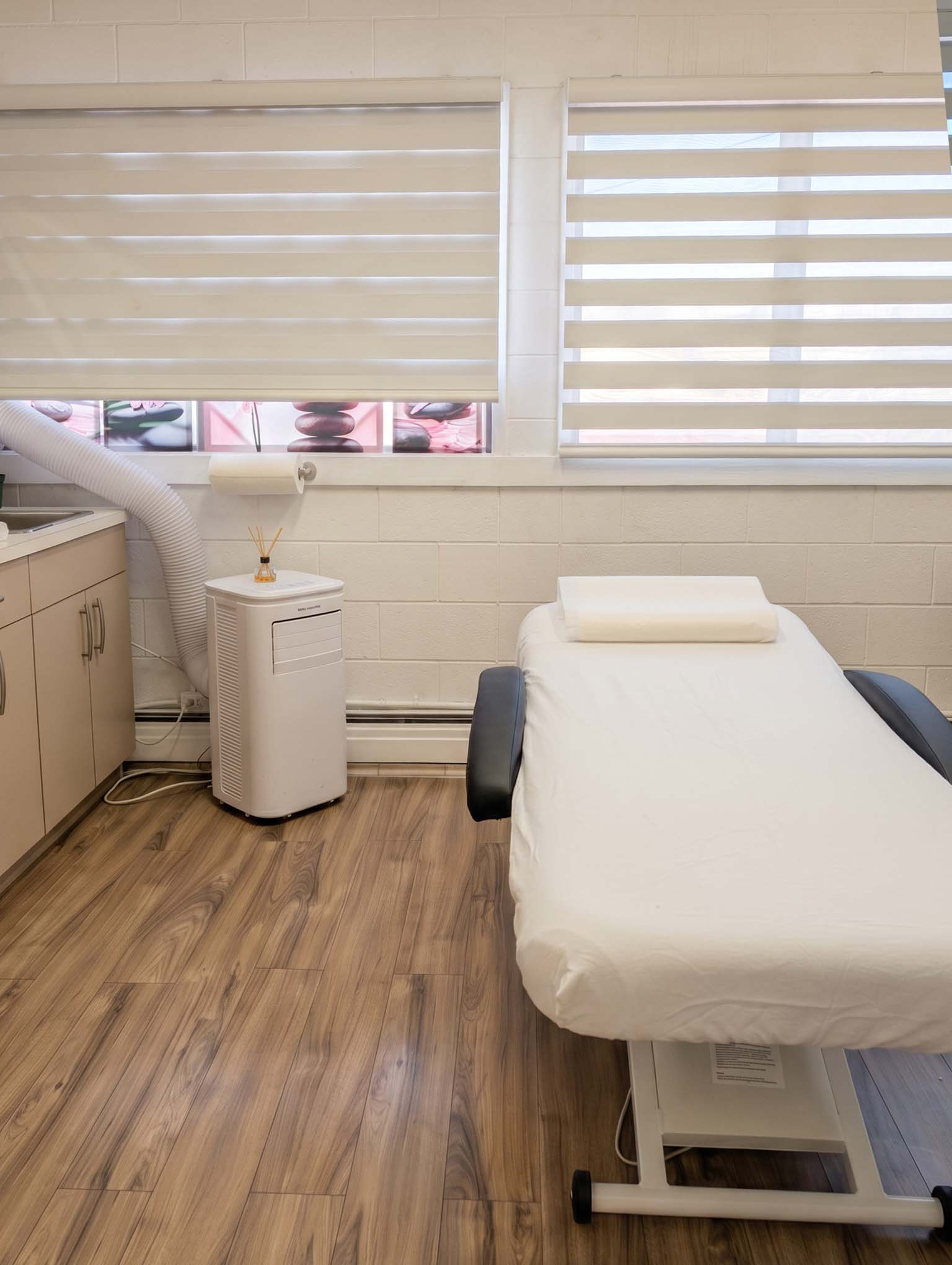 Clean treatment room at Blissful Beauty Studio
